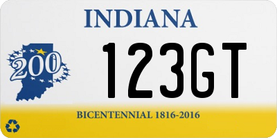 IN license plate 123GT