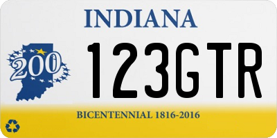 IN license plate 123GTR