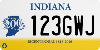 IN license plate 123GWJ