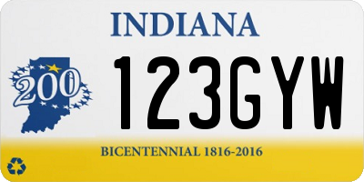IN license plate 123GYW