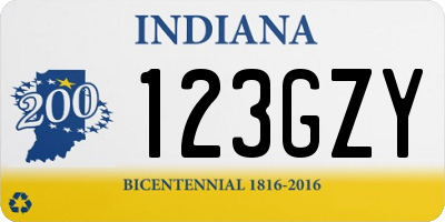 IN license plate 123GZY
