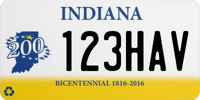 IN license plate 123HAV