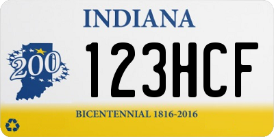 IN license plate 123HCF