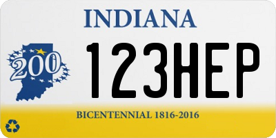 IN license plate 123HEP
