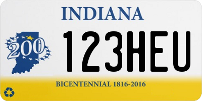 IN license plate 123HEU