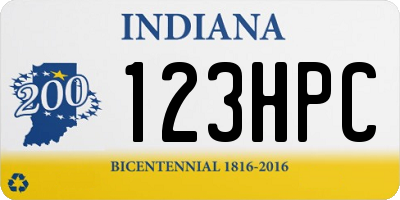 IN license plate 123HPC