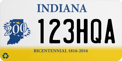 IN license plate 123HQA
