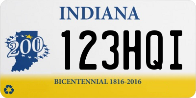 IN license plate 123HQI