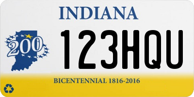 IN license plate 123HQU