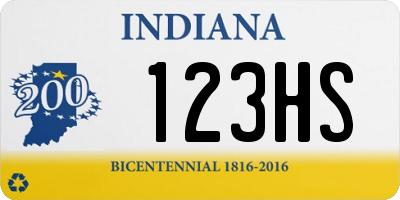 IN license plate 123HS