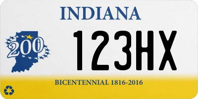 IN license plate 123HX