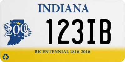 IN license plate 123IB