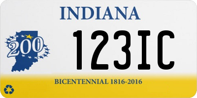 IN license plate 123IC
