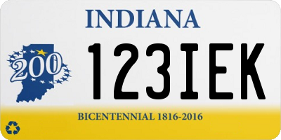 IN license plate 123IEK