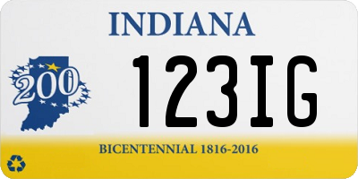 IN license plate 123IG