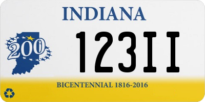 IN license plate 123II