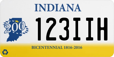 IN license plate 123IIH