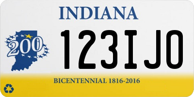 IN license plate 123IJO