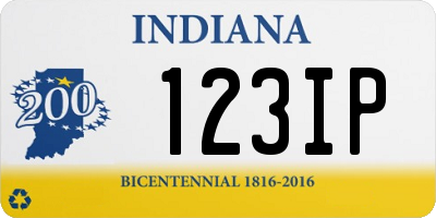 IN license plate 123IP