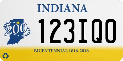 IN license plate 123IQO