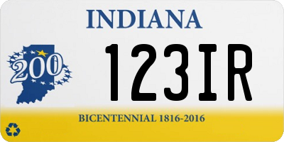 IN license plate 123IR