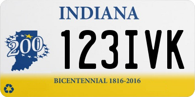 IN license plate 123IVK
