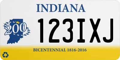 IN license plate 123IXJ