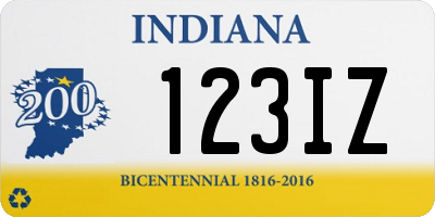 IN license plate 123IZ