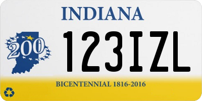 IN license plate 123IZL