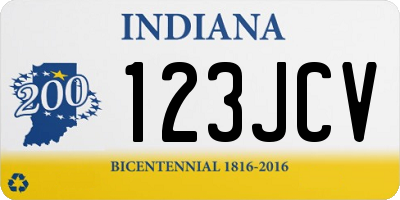 IN license plate 123JCV