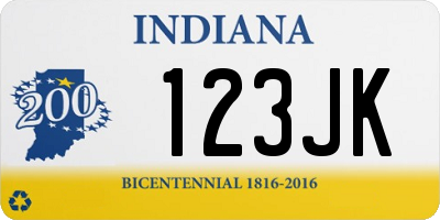 IN license plate 123JK