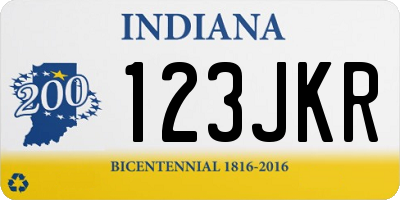 IN license plate 123JKR