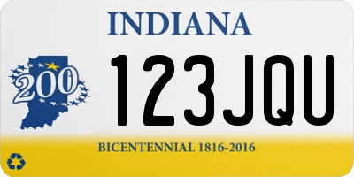 IN license plate 123JQU