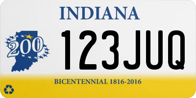 IN license plate 123JUQ