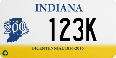 IN license plate 123K
