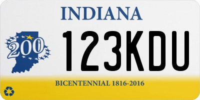 IN license plate 123KDU