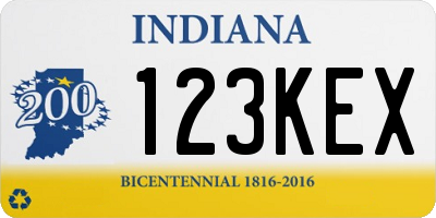 IN license plate 123KEX