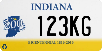 IN license plate 123KG