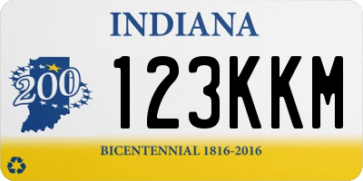 IN license plate 123KKM