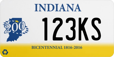 IN license plate 123KS