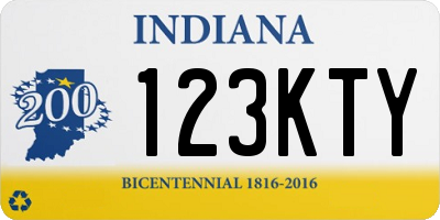 IN license plate 123KTY