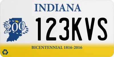 IN license plate 123KVS
