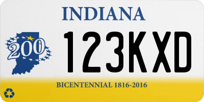 IN license plate 123KXD