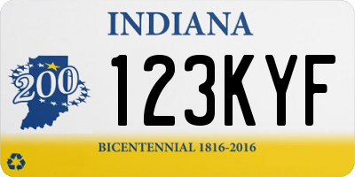 IN license plate 123KYF