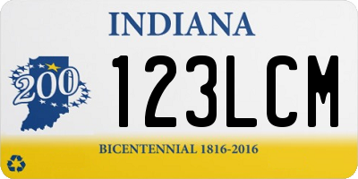 IN license plate 123LCM