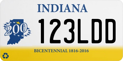 IN license plate 123LDD