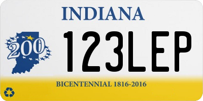 IN license plate 123LEP