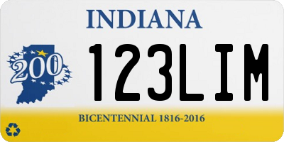 IN license plate 123LIM