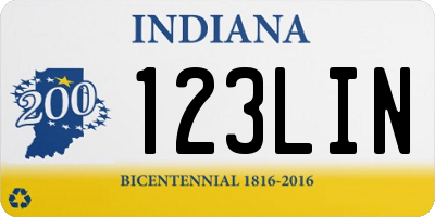 IN license plate 123LIN