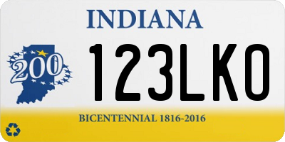 IN license plate 123LKO
